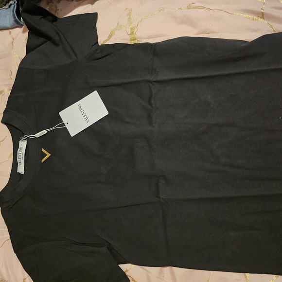 Valentino Black T-Shirt with Gold Logo - Picture 7 of 8